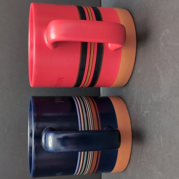 Set of 2 Pendleton Stoneware Mugs Blue/Red Striped. - Picture 4 of 9